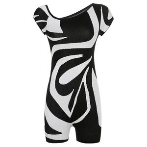 Elegant Black and White Women's Bodysuit